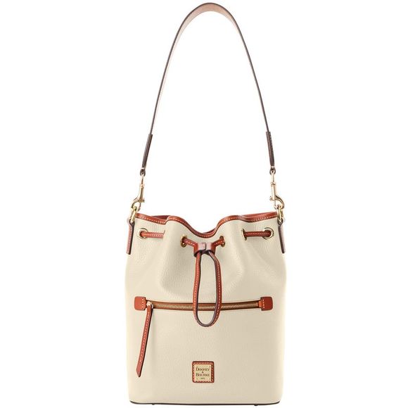 Dooney & Bourke Handbags - Dooney & Bourke Pebble Grain Drawstring Shoulder Bag - Bone